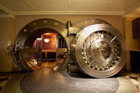 Vault at The Bedford Chicago Bachelorette Party, Wicker Park Chicago, Bank Vault, Chicago Bars, Vault Doors, Chicago Neighborhoods, Banks Building, Cool Restaurant, Restaurant Lounge