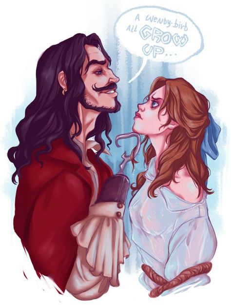 Captain Hook & Grown up Wendy Darling~Peter Pan <<< HOOK!! BACK AWAAAYYYYY FROM WENDY THIS INSTANT!!! Captain Hook, Tarzan, Peter Pan Art, Peter Pan Disney, Peter And Wendy, Idee Cosplay, Lilo Stitch, Art Disney, Zootopia