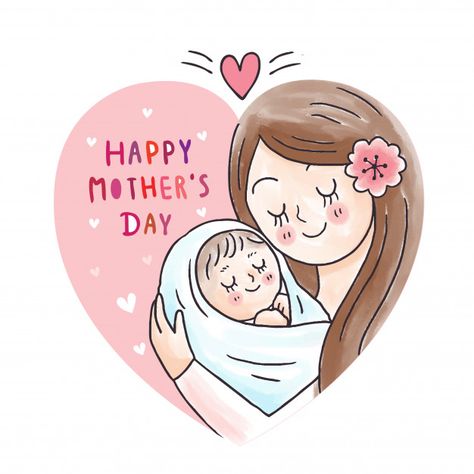 Cartoon cute mother hugging baby in hear... | Premium Vector #Freepik #vector #baby #heart #mothers-day #mother Balayage, Mothers Day Cartoon Drawing, Cute Mothers Day Drawings, Happy Mothers Day Cartoon, Mother Day Drawing, Mothers Day Drawing, Happy Mothers Day Clipart, Mother's Day Drawing, Mother's Day Images