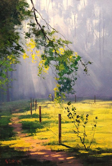 sunlight painting | Original Oil Painting from my Rural Seri… | Flickr Art And Illustration, Painting Of Trees, Canvas For Beginners, Beautiful Oil Paintings, Impressionist Landscape, Seni Cat Air, 수채화 그림, Lukisan Cat Air, Beginner Painting