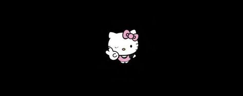 Discord Banner Hello Kitty, Black Widgets Long, Long Widget Black, Black Medium Widget, Hello Kitty Discord Banner, Hello Kitty Banners, Hello Kitty Twitter Header, Youtube Pfp Ideas, Hello Kitty Widget Long