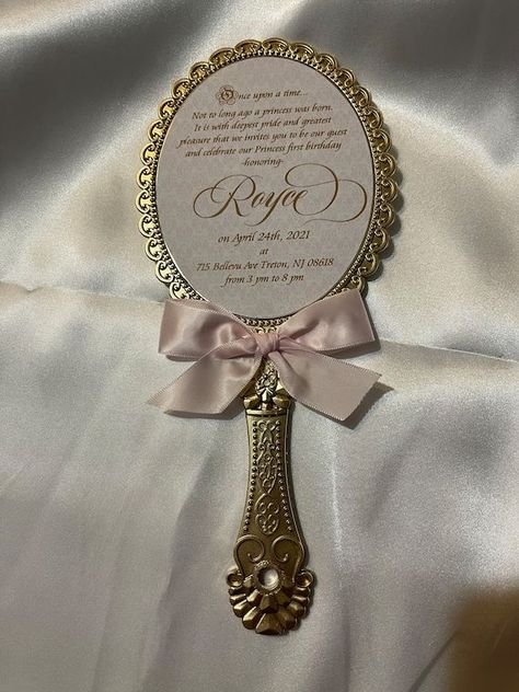 Beauty And The Beast Invitations, Mirror Invitations, 15 Party Ideas Quinceanera, 15 Decorations, Pink Quince Theme, Quinceñera Invitations, Quincenera Invitations, Rose Gold Quince, Rose Gold Quinceanera