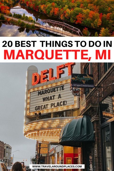 20 Best Things to do in Marquette Michigan | fun things to do in marquette | unique things to do in marquette | outdoor things to do in marquette| places to visit in marquette | things to see in marquette | #michigan #bucketlist #usatravel #roadtrip Marquette Michigan Fall, Marquette Michigan Restaurants, Things To Do Marquette Mi, Marquette Michigan Things To Do In, Menominee Michigan, Escanaba Michigan, Presque Isle State Park, Marquette Michigan, Michigan Summer