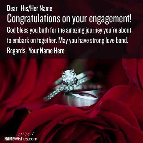 Engagement Congratulations Wishes With Names. Something amazing to wish your dear ones on their engagement. Here you can write couple names on engagement wishes. They will love it. Engagement Quotes Congratulations, Quotes Congratulations, Engagement Message, Congratulations Wishes, Engagement Greetings, Congratulations Quotes, Engagement Wishes, Engagement Congratulations, Engagement Quotes