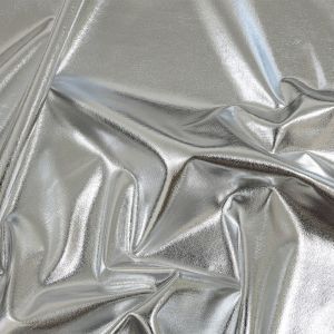 Lame & Metallic Fabric by the Yard | Mood Fabrics Tela, Costume Ange, Robot Costume, Silver Platters, Fabric Photography, Metallic Jacket, Metal Fashion, Silver Fabric, Mood Fabrics