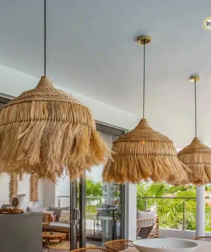 Lampe & Lampenschirm ♥ Rattan Lampenschirm ♥ Lampenshop Ibiza Style Interior, Boho Style Shop, Rattan Lampe, Style Ibiza, Cafe Lighting, Boho Lamp, Tropical Living, Bohemian Interior Design, Ibiza Style