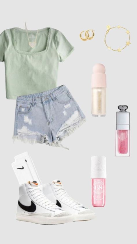 Summer Outfits Middle School, Outfit Ideas And Where To Get Them, Cute Summer Outfits For Teens Aesthetic, Summer Fits Layout, What To Wear To A Theme Park In Summer, Cute Basic Summer Outfits, Casual Preppy Outfits Aesthetic, Casual Summer Dress Outfit Ideas, Cute Back To School Outfits 6th Grade