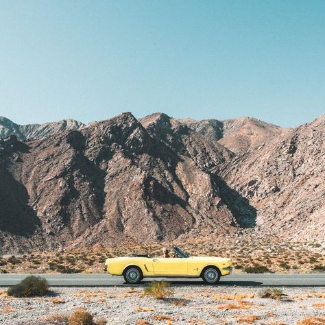 road trip day dreams Desert Grunge, Adrian Ivashkov, Yellow Mustang, Road Aesthetic, Vintage Road Trip, Vintage Desert, Desert Aesthetic, Yellow Aesthetic Pastel, Food Tourism