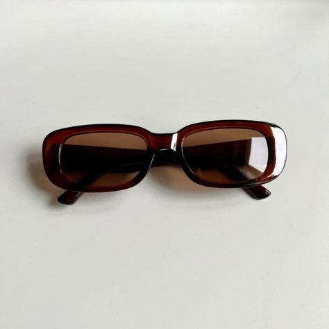 "Unique retro vintage style brown \"tea\" rectangle square sunglasses brown frame with a brown lens These glasses are unisex! UVA and UVB protection brand new" Physical Manifestation, Brown Tea, Sunglasses Aesthetic, Video Style, Glasses Brown, Granola Girl Aesthetic, Brown Glasses, Brown Accessories, Trendy Fits