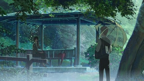 #rain The Garden of Words Makoto Shinkai  #anime #1080P #wallpaper #hdwallpaper #desktop Shinjuku Gyoen, Gif Chuva, Anime Vibe, The Garden Of Words, Garden Of Words, Rain And Thunder, Anime City, Kimi No Na Wa, Words Wallpaper