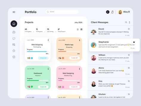 Project Management Dashboard-UX/UI Design by Hira Riaz🔥 for Fireart Studio on Dribbble Web Platform Design, Crm Ui Design, Portfolio Ui Design, Crm Design, Token Design, Crm Dashboard, Project Management Dashboard, 블로그 디자인, Project Dashboard