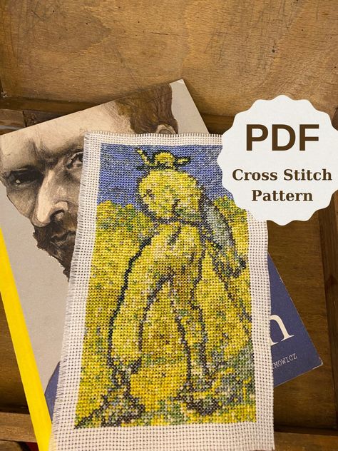 Vincent Van Gogh, Vincent Van Gogh Artwork, Van Gogh Artwork, The Reaper, Embroidery Pattern, Digital Pattern, Cross Stitch Pattern, Le Point, Van Gogh