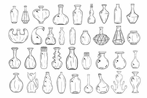 Bottle Bundle SVG Spell Jars SVG Magic Potion Bottles - Etsy Lithuania Kawaii, Witchcraft Spell Jars, Spell Jars Love, Potion Jars, Magic Potion Bottles, Bottle Logo, Witch Potion, Bottle Drawing, Bottle Tattoo