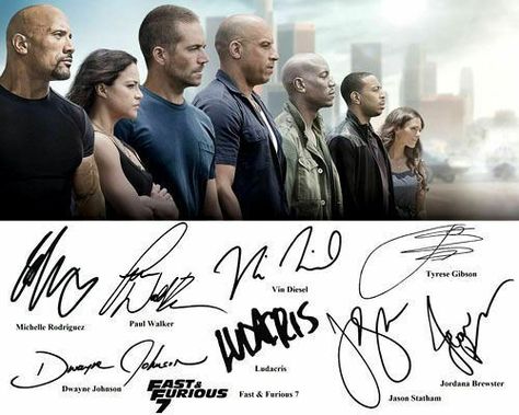 fast and furious cast signatures Vin Diesel, Paul Walker Vin Diesel, Deckard Shaw, Fast Furious Quotes, To Fast To Furious, Movie Fast And Furious, Fast And Furious Cast, Icona Ios, Fast And Furious Actors