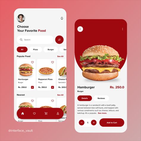 Menu App Design, App Menu Design, Food App Ui Design, Food App Design, Food App Ui, Restaurant App, Food Web Design, Ui Ux 디자인, App Design Layout