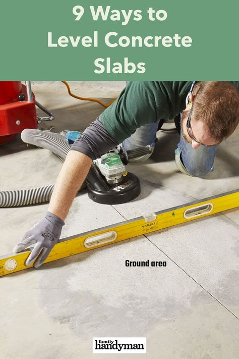 9 Ways to Level Concrete Slabs Concrete Leveling Diy, Level Concrete Floor, Leveling Yard, Self Leveling Concrete, Concrete Floor Leveling, Cement Steps, Brick Projects, Brick Laying, Patio Slabs