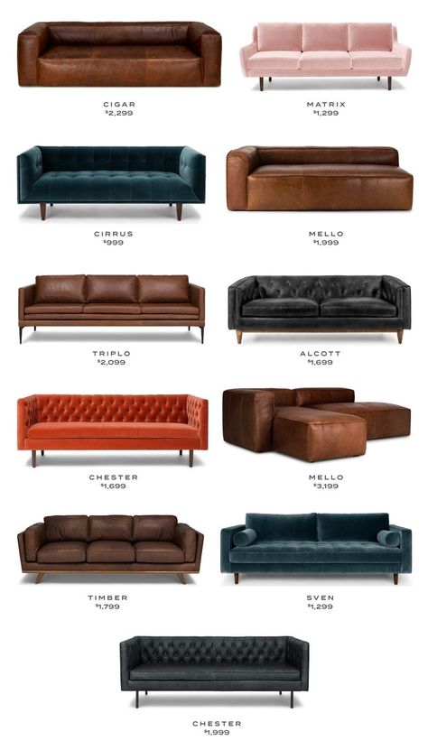 Modern Couch Design, Affordable Couches, Casa Rock, Sofa Living Room Ideas, Furniture Illustration, Retro Couch, Types Of Couches, Custom Couches, 50s Design