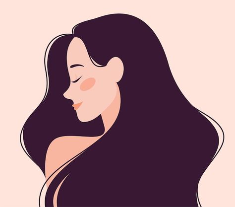 Portrait of a beautiful young woman Prem... | Premium Vector #Freepik #vector #woman #girl #beauty #cute Woman Vector Illustration, Summer Instagram Pictures, Hair Illustration, Lifestyle Illustration, Face Illustration, Learning Graphic Design, Illustration Art Girl, Beauty Illustration, Woman Illustration