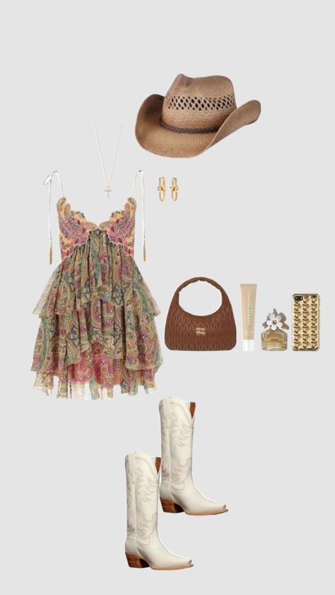 #county #flowers #spring #concertfit #outfitinspo #summer #cute #hippie #follow #like #fyp Stampede Outfit, Concert Outfit Summer, Fest Outfits, Mode Hippie, Country Style Outfits, Western Wear Outfits, Cute Country Outfits, Nashville Outfits, Western Style Outfits