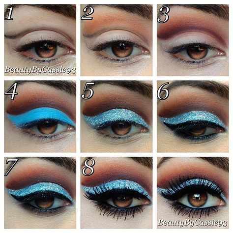 Different Makeup Looks, Sparkly Makeup, Best Makeup Tutorials, Make Up Tutorials, Make Up Braut, Smoky Eyes, Stage Makeup, Eyeshadow Primer, Makeup Designs