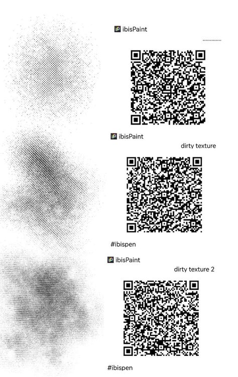 how to import: go to ibispaint X, go to brushes, in the top right corner you’ll see three dots, click them! and then brush qr code. :) (brush is not made by me! credits to the owners.) Jean Texture Brush Ibis Paint, Grain Brush Ibis Paint, Texture Brushes Ibis Paint, Ibispaint Texture Brush, Textured Brush Ibispaint, Ibis Paint Brush Code Texture, Ibis Paint Texture Brush, Texture Brush Ibis Paint, Ibispaint Brush Code