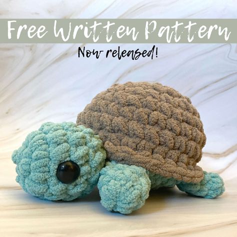 You can now find the written version of the #crochetturtlepattern from my most popular YouTube tutorial #freecrochetpattern No Sew Crochet Turtle Amigurumi Plush, Amigurumi Patterns, Easy Chunky Crochet Animal, Simple Crochet Plush Pattern, How To Crochet A Turtle Free Pattern, Free Crochet Patterns Animals Easy, Easy Crochet Turtle For Beginners, Easy Beginner Crochet Plushie, Free Crochet Patterns Turtle