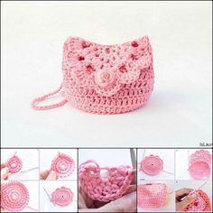 Crochet Cute Purse with FREE Pattern and Tutorial Crochet Mignon, Crochet Coin Purse, Gorgeous Crochet, Bags Pattern, Crochet Shell Stitch, Crochet Pouch, Handbag Pattern, Haken Baby, Crochet Girls