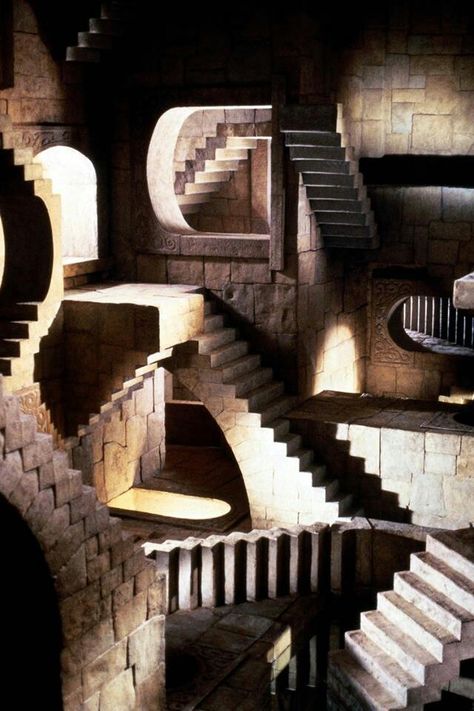 Stairs Jim Henson Labyrinth, Labyrinth 1986, Labyrinth Maze, Labyrinth Movie, Mc Escher, Goblin King, Arte Obscura, Jim Henson, Stairway To Heaven