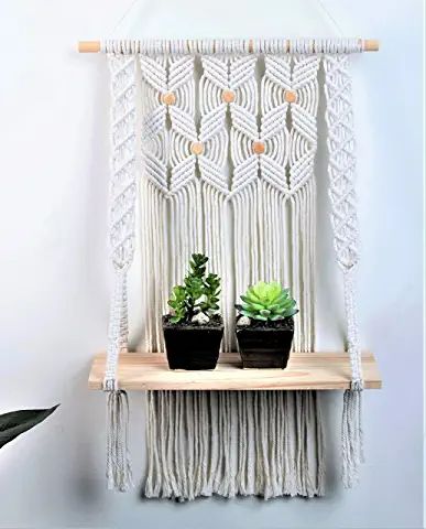 Plant Shelf Window, Hanging Book Shelf, Room With Window, Shelf Window, Macrame Hanging Shelf, Macrame Shelf, Window Plants, Wall Hanging Shelves, Diy Wall Art Decor