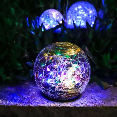 Garden solar lights cracked glass ball waterproof warm white led for outdoor pathway walkway patio yard lawn. Design with warm white LED. The cracked glass ball is beautiful enough to decorate the garden and create a romantic atmosphere. The cracked glass ball is beautiful enough to decorate the garden and create a romantic atmosphere.Features: 1 globe per pack, put a switch on (ensure the switch is in the “On” position, please try the switch in the dark house or at night), it will automatically Landscaping Lights, Outdoor Globe Lights, Outdoor Pathway Lighting, Solar Lawn Lights, Outdoor Pathways, Led Garden Lights, Solar Lights Outdoor, Lawn Design, Dark House