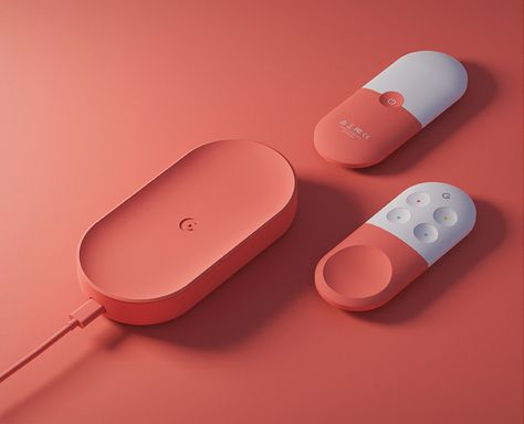 The Google Chromecast gets an Apple TV style makeover… and a remote! Handheld Product Design, Circular Product Design, Product Design Render, Gadget Design, Google Products, Remote Design, Product Render, Industrial Design Portfolio, Drukarka 3d