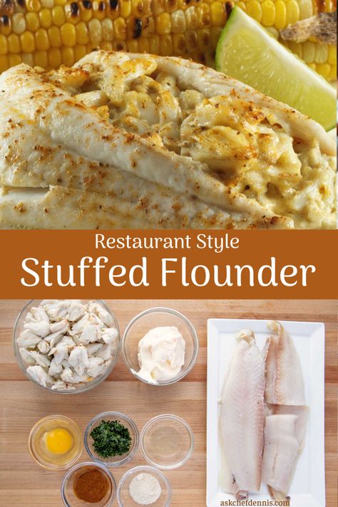 Seafood Stuffed Flounder, Flounder Stuffed With Crabmeat, Baked Stuffed Flounder Recipes, Baked Stuffed Fish Recipes, Stuffed Cod Recipes, Frozen Flounder Recipes, Baked Stuffed Flounder, Stuffed Flounder With Crabmeat, Imperial Sauce