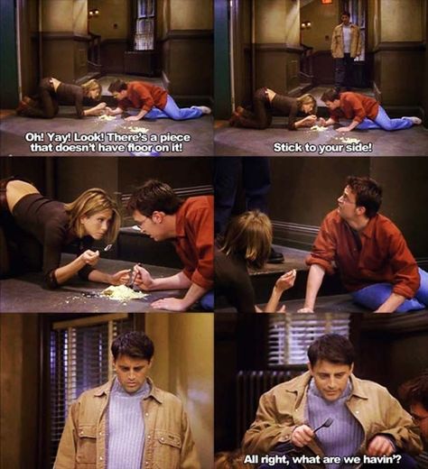 Did you crawl around eating cheesecake off the floor? | What's Your Most Shameless Eating Experience? Humour, Friends Tv Quotes, Funny Friend Memes, Friends Scenes, Friend Jokes, Friends Episodes, Friends Tv Series, Joey Tribbiani, Friends Moments