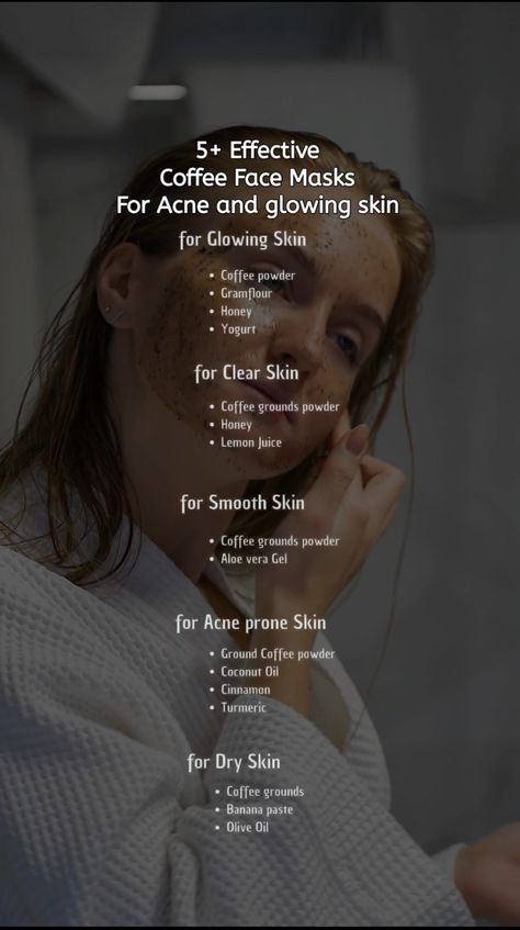 5 Effective coffee Face Masks for acne  and glowing skin for girls 💫 Acne Prone Face Masks, Oats Face Mask Acne, Acne Removal Face Mask, Coffee Face Mask For Acne, Oats Face Mask, Face Masks For Acne, Masks For Acne, Coffee Mask, Coffee Face Mask
