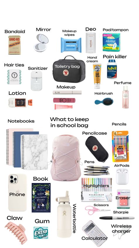 #school #backpackessentials List For School Supplies, School Bag Essentials Middle School, School Bag Necessities, Basic School Supplies List, Things To Pack In School Bag, Whats In My Backpack For School, Best Bags For School, Nice School Supplies, School Bag Needs