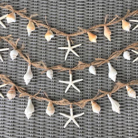 Ocean Garland, Coastal Garland, Starfish Garland, Beach Garland, Makeover Madness, Seashell Garland, Nautical Decorations, Lighthouse Crafts, Shell Projects