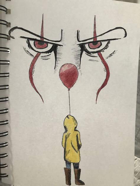 It Drawings Clown Easy, Easy Drawings Sketches Ideas, It The Clown Drawing, Drawing Ideas Clown, Pennywise Drawing Easy, It Drawings Clown, Ghost Face Sketch, Easy Cool Art, Ghost Face Drawing Easy