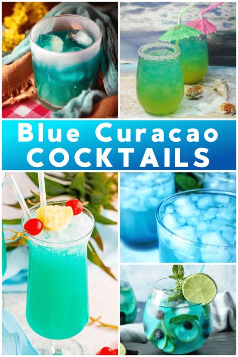 Margaritas, Blue Curacao Recipe, Blue Summer Drink, Cocktails With Blue Curacao, Blue Alcoholic Drinks, Blue Hawaiian Drink, Cocktail With Rum, Blue Curacao Drinks, Curacao Drink