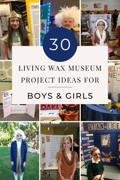 30 Living Wax Museum Project Ideas - Finding Mandee Jane Goodall Wax Museum Project, School Wax Museum Ideas, Wax Muesem School Project, George Washington Wax Museum Project, Babe Ruth Wax Museum Project, Famous Americans 2nd Grade, Rosa Parks Wax Museum Project, Henry Ford Wax Museum Project, Living Museum Project Ideas