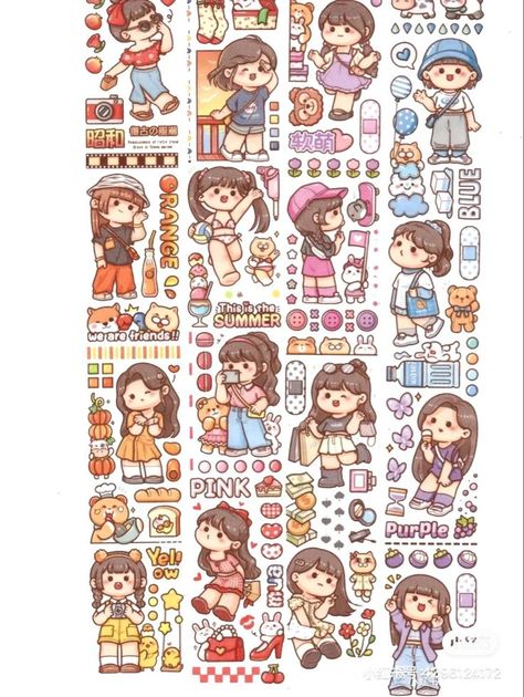 Pin by 茶茶 on 快速收藏 | Cute stickers, Cute doodles, Cute cartoon wallpapers Doodles Cute, Printable Paper Patterns, Little Drawings, V Chibi, Korean Stickers, Pola Kartu, Hiasan Bilik, Kawaii Doodles, Scrapbook Stickers Printable