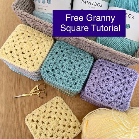 Tutorial for making a single-colour Granny Square Perfect Granny Square Crochet, Amigurumi Patterns, Granny Square Easy Pattern, 3 Inch Granny Square Crochet, Granny Square Simple Pattern, Solid Colour Granny Square, Single Color Granny Square Crochet Pattern, Easy Granny Square Designs, Single Colour Granny Square Crochet