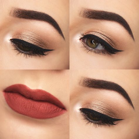 Champagne Eyes & Terracotta Lips | Just Little Things | Bloglovin’ Prom Make Up, Gala Make Up, Red Dress Makeup, Prom Makeup Looks, Bronze Makeup, Favorite Makeup, Contour Makeup, Dress Makeup, Blue Eye Makeup