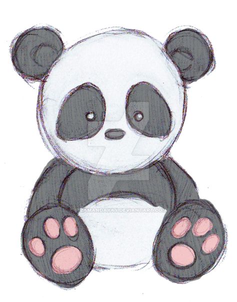 A cute panda ^_^ enjoy! Cute Panda Drawing, Panda Mignon, Panda Drawing, Panda Lindo, Desen Realist, Bear Drawing, Desen Anime, Panda Art, Panda Love