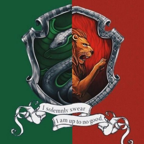I'm a gryffindor and slytheirn rising.💚❤️💚❤️ Slytherin X Gryffindor, Hogwarts Griffindor, Slytherin And Gryffindor, Gryffindor And Slytherin, Harry Potter Portraits, Slytherin Wallpaper, Slytherin Gryffindor, Double House, Gryffindor Slytherin