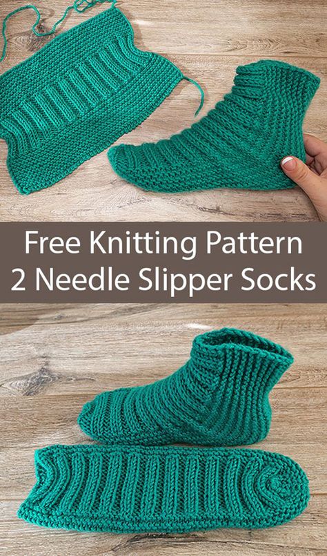 Easy Two Needle Ribbed Slipper Socks - Free Pattern Sandal Rajut, Knit Slippers Free Pattern, Knitted Slippers Pattern, Crochet Geek, Hair Prom, Hair Bangs, Vogue Knitting, Sock Knitting Patterns, Slippers Pattern
