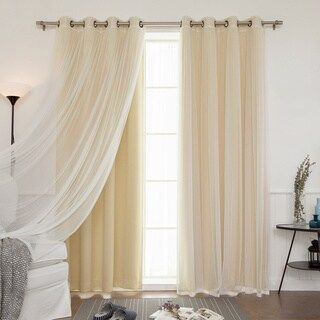 Beige Sheer Curtains, Living Pequeños, Blackout Panels, Tulle Curtains, Decoracion Living, Custom Drapes, White Curtains, Livingroom Layout, Curtains Bedroom