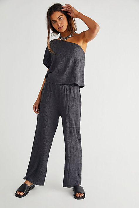 Gia Set | Free People Free People Store, Beach Collection, Set Free, One Shoulder Tops, Boho Clothing, Flutter Sleeve, Boho Outfits, First Look, Wardrobe Staples