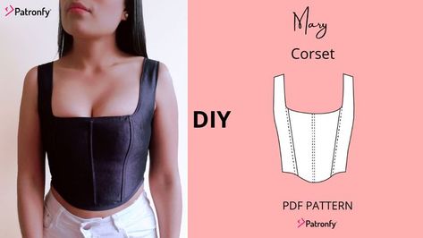 DIY Mary Corset | How to Make a corset | Sew | Pattern Available Diy Corset Top Pattern, Corset Top Diy, Diy Top Pattern, Corset Pattern Tutorial, Diy Corset Top, Corset Top Pattern, Make A Corset, Corset Diy, How To Make A Corset