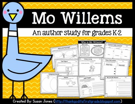 Mo Willems author study for grades K-2! Tons of literacy activities for students to interact with some of Mo Willems' most popular books! Mo Willems Author Study, Knuffle Bunny, Primary Writing, Literature Activities, Activities For Students, Author Study, Kindergarten Ela, Mo Willems, Library Activities