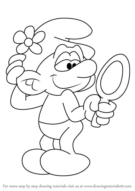 Learn How to Draw Vanity Smurf from Smurfs - The Lost Village (Smurfs: The Lost Village) Step by Step : Drawing Tutorials Smurfs Colouring Pages, Smurfs Painting Canvas, The Smurfs Drawing, Smurf Drawing Easy, Smurf Drawing, Vanity Smurf, Smurfs Drawing, Smurfs The Lost Village, The Lost Village